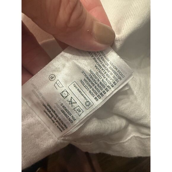 H&M White Cotton Relaxed Fit Collared Long Sleeve Full Zip Denim Jacket Small - Picture 5 of 5